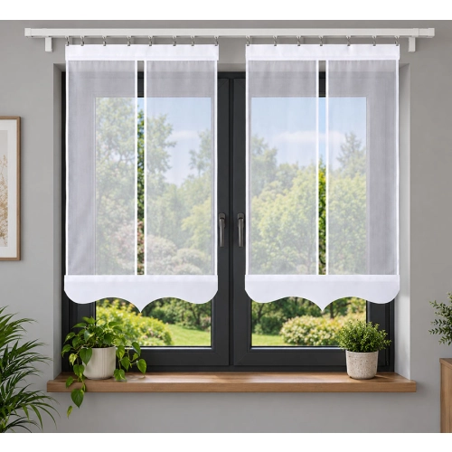 Firany panelowe LUNA – komplet 2 prostych paneli okiennych FL817